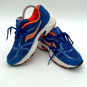 Saucony Vibrant Blue Running Shoes with Orange Accents Womens Size 9